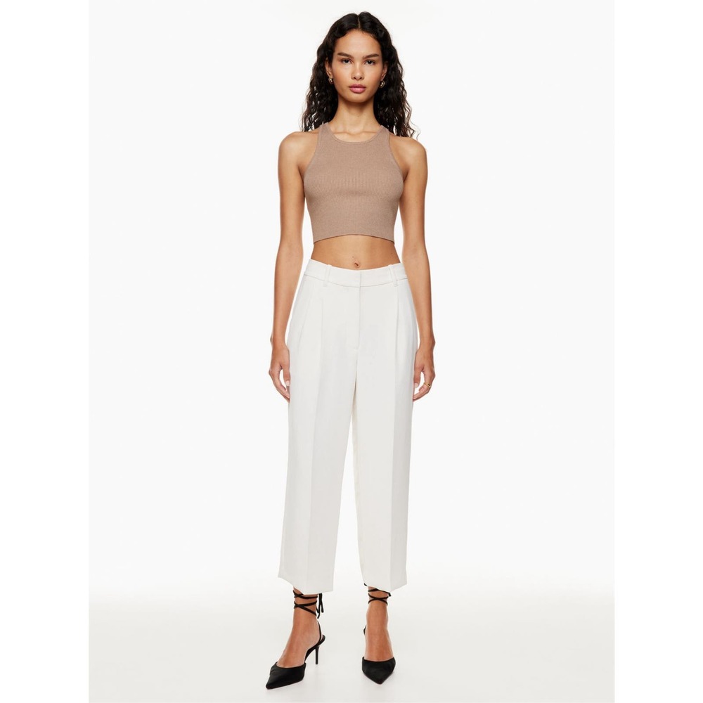 Aritzia Wilfred The Effortless Pant White Cropped Size 12
